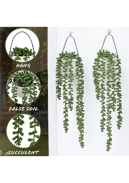 Okaliptüs Yeşili Saksı Olmadan Yapay Asma Bitkileri Asılı Inciler Etli Asma Yeşil Ev Dekorasyon Plastik Çelenk Düğün Dekor Rattan Succulents (Yurt Dışından) modelleri