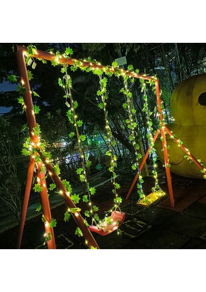 Estetik Yatak Odası Bahçe Partisi Duvar Odası Dekor Için Asılı LED Dize Işıkları ile Derin Mavi Yapay Bitkiler Ivy Garland Bitki Yaprakları (Yurt Dışından) fiyatları