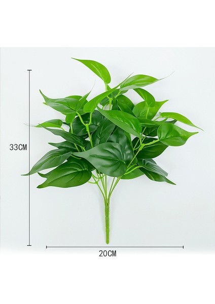 33 cm 7 Çatal Yapay Bitkiler Sahte Masaüstü Yaprak Bitki Duvar Çim Plastik Ağaç Dalı Çiçek Küçük Sarmaşık Ev Ofis Dekor Için (Yurt Dışından)