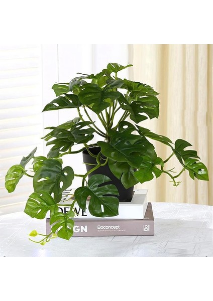 Hiçbir Pot Yapay Bitkiler Kaplumbağa Palmiye Yaprağı Vazo Pot Için Sahte Tropikal Düğün Masa Oturma Odası Ev Bahçe Yılbaşı Dekoru (Yurt Dışından) fiyatları