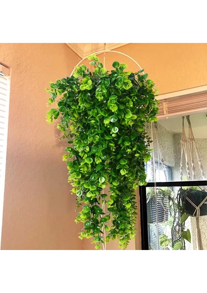 80 cm 80 cm Yapay Bitki Yuvarlak Yaprak Okaliptüs Duvar Asılı Yeşil Bitki Ev Oturma Odası Dekorasyon Sahte Bitki Açık Bahçe Dekor (Yurt Dışından)