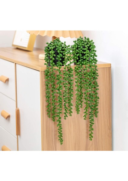 Okaliptüs Yeşili 1 Pc (Saksı Olmadan) Simülasyon Bitki Sahte Çiçekler Yeşil Bitkiler Saksı Duvar Asılı Dekorasyon Plastik Etli Boncuk Sevgilisi Gözyaşları Bitkiler (Yurt Dışından)