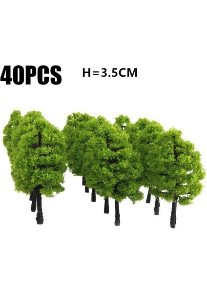 40 Adet 3.5 cm 10/20/30 Adet Karışık Model Yeşil Ağaçlar Plastik Model Manzara Tren Demiryolu Binası Bahçe Manzara Düzeni Minyatür Palmiye Ağacı (Yurt Dışından)