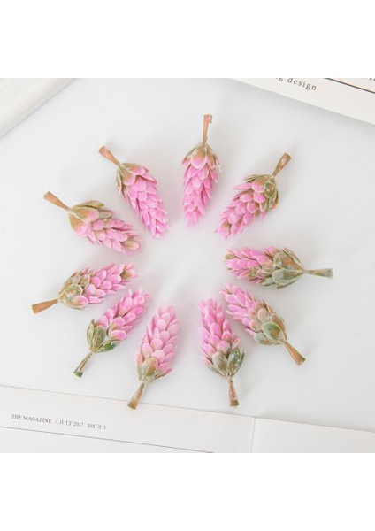 Çam Kozalağı 4 cm 50 Adet Yapay Bitkiler Diy Hediyeler Kutusu Noel Süslemeleri Ev Düğün Parti Için Lavanta Çam Kozalağı Sahte Plastik Cam Çiçekler (Yurt Dışından)