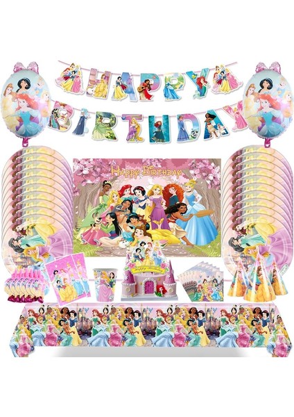 Balon-5 Adet Disney Prenses Kağıt Sofra Malzemeleri Kız Doğum Günü Partisi Süslemeleri Bebek Duş Yeni Yıl Aile Partisi Kar Beyaz Fincan Plaka (Yurt Dışından)