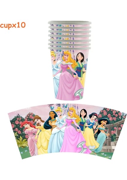 Balon-5 Adet Disney Prenses Kağıt Sofra Malzemeleri Kız Doğum Günü Partisi Süslemeleri Bebek Duş Yeni Yıl Aile Partisi Kar Beyaz Fincan Plaka (Yurt Dışından)