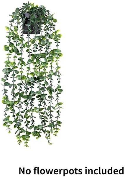 Okaliptüs Koyu 35-40 cm Yapay Okaliptüs Rattan Sahte Asılı Bitki Saksı Yeşil Bitki Duvar Odası Ev Iç Raf Dekor Için Uygun Mandala Vine (Yurt Dışından)
