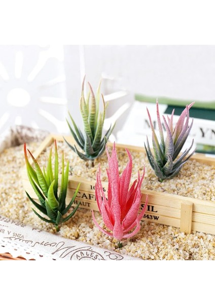 Banmaluhui Kırmızı Trim Yapay Etli Bitkiler Aloe Zebrina Yapay Bitkiler Peyzaj Sahte Çiçek Aranjmanı Bahçe Dekorasyon Aksesuarları (Yurt Dışından)