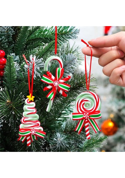 F Noel Şeker Süs Lolipop Noel Dekor Şeker Kamışı Asılı Dekorasyon Bastonlar El Sanatları Noel Çelenk Noel Ağacı Parti Malzemeleri (Yurt Dışından)