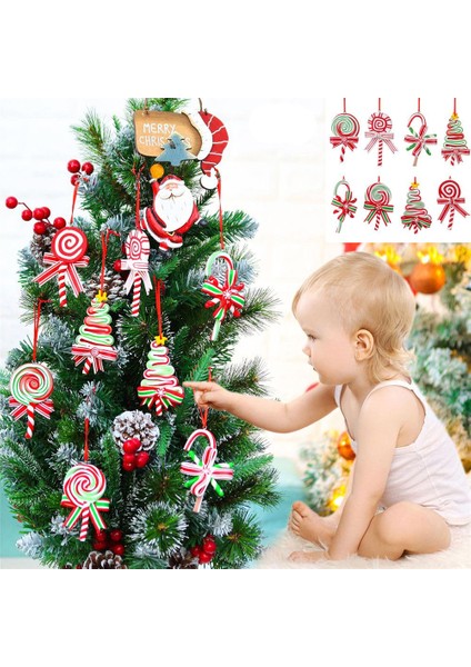 F Noel Şeker Süs Lolipop Noel Dekor Şeker Kamışı Asılı Dekorasyon Bastonlar El Sanatları Noel Çelenk Noel Ağacı Parti Malzemeleri (Yurt Dışından)