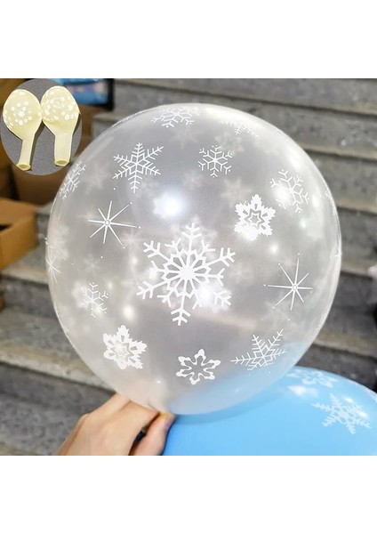 20 Adet Lateks Balonlar Dondurulmuş Kar Tanesi Tek Kullanımlık Parti Masa Örtüsü Kar Buz Dondurma Tema Doğum Günü Partisi Süslemeleri Çocuklar Bebek Duş Malzemeleri Şekeri (Yurt Dışından)
