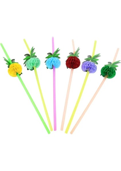 Hindistan Cevizi Ağacı 25 Adet 25/50 Adet Flamingo Ananas Pipet Hawaii Plaj Tropikal Doğum Günü Partisi Dekorasyon Yaz Havuz Partisi Düğün Malzemeleri (Yurt Dışından)