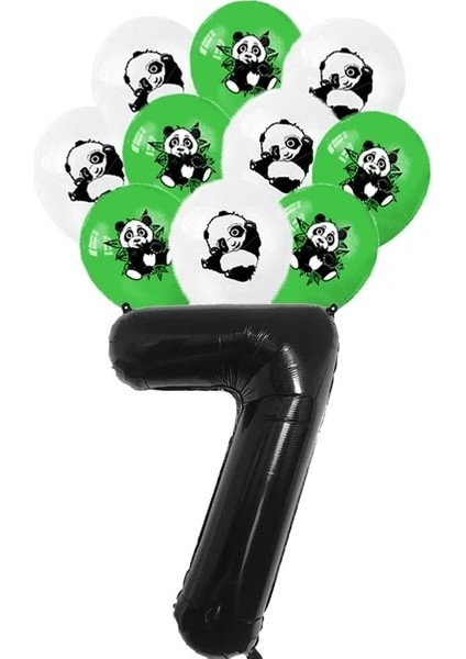 11 Adet Set 7 Panda Doğum Günü Balonları Banner Kek Topper Bebek Duş Parti Dekorasyon Çocuklar Çocuklar Için Bambu Hayvan Şişme Panda Tabaklar Bardaklar (Yurt Dışından)