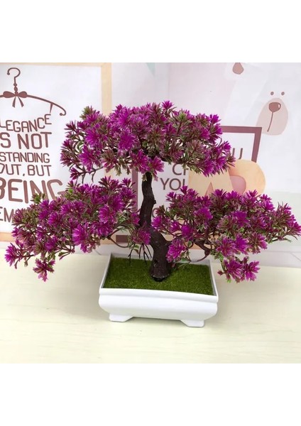 Mor Kırmızı Yapay Bitkiler Çam Bonsai Küçük Ağaç Saksı Bitkileri Bir Simülasyon Lotus Çam Sahte Çiçek Bonsai Seti Saksı Yeşil Bitkiler Otel (Yurt Dışından)