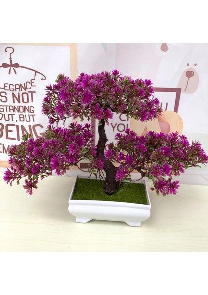 Mor Kırmızı Yapay Bitkiler Çam Bonsai Küçük Ağaç Saksı Bitkileri Bir Simülasyon Lotus Çam Sahte Çiçek Bonsai Seti Saksı Yeşil Bitkiler Otel (Yurt Dışından)