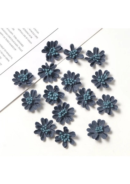 Lacivert 50 Adet Mini Yapay Çiçek Papatya Kafası Düğün Ev Dekor Diy Giyim Headdress El Sanatları Aksesuarları Noel Partisi Dekorasyon Çiçek (Yurt Dışından)