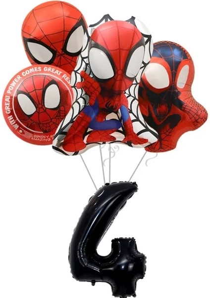 Balonlar-4-5pcs Spidey ve Onun Inanılmaz Arkadaşları Parti Dekorasyon Malzemeleri Kağıt Tabak Masa Örtüsü Örümcek Adam Tema Bebek Duş Balonları Çocuk Şekeri (Yurt Dışından)