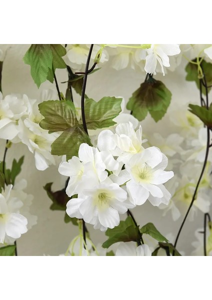 Şampanya 230 cm Pembe Beyaz Kiraz Çiçeği Ipek Yapay Asma Sakura Asılı Çiçekler Düğün Ev Duvar Dekorasyonu Için Sahte Leavse Çelenk (Yurt Dışından) modelleri