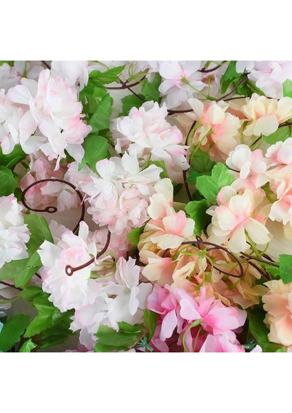 G03 Asma 2.3 M Çiçek Çelenk Yapay Çiçek Dize Yaprakları ile Ipek Sakura Kiraz Çiçeği Ivy Asma Ev Bahçe Düğün Kemer Dekor Için (Yurt Dışından)
