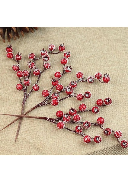 D 20-26 cm Kırmızı Berry Buket Yapay Suni Çam Kozalağı Çiçek Şube Noel Ağacı Dekorasyon Düğün Parti Dekor Şenlikli Malzemeleri (Yurt Dışından) fırsatları
