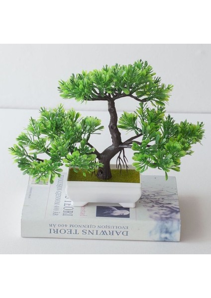 Yeşil B Yapay Bitki Bonsai Plastik Küçük Ağaç Saksı Sahte Bitki Çiçek Saksı Süsler Ev Odası Masa Bahçe Otel Dekorasyon Için (Yurt Dışından)