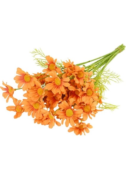 Turuncu 5 Adet 50 cm Yapay Beyaz Papatya Çiçek Buketi Dıy Vazo Ev Bahçe Oturma Odası Dekorasyon Düğün Parti Ipek Sahte Çiçekler (Yurt Dışından)
