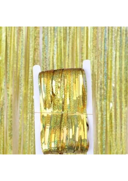 Altın 1 M x 3 M Glitter Tinsel Folyo Saçak Perde Arka Plan Doğum Günü Düğün Hawaii Parti Dekor Lazer Tinsel Teklif Fotoğraf Duvar Noel Şerit (Yurt Dışından)