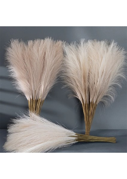 Gri 5pcs 55 cm 5/10/20PCS Kabarık Pampas Çim Boho Dekor Çiçek Sahte Bitki Kamış Simüle Düğün Parti Ev Dekorasyon Yapay Çiçekler (Yurt Dışından)