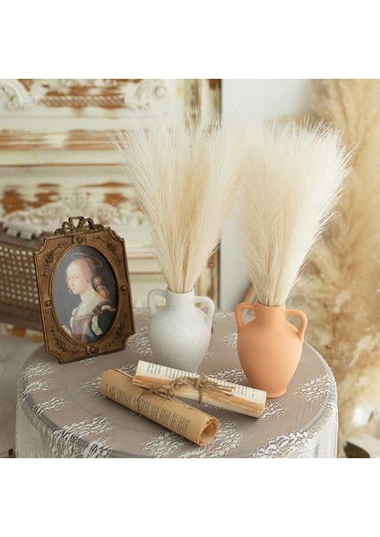 Gri 5pcs 55 cm 5/10/20PCS Kabarık Pampas Çim Boho Dekor Çiçek Sahte Bitki Kamış Simüle Düğün Parti Ev Dekorasyon Yapay Çiçekler (Yurt Dışından)