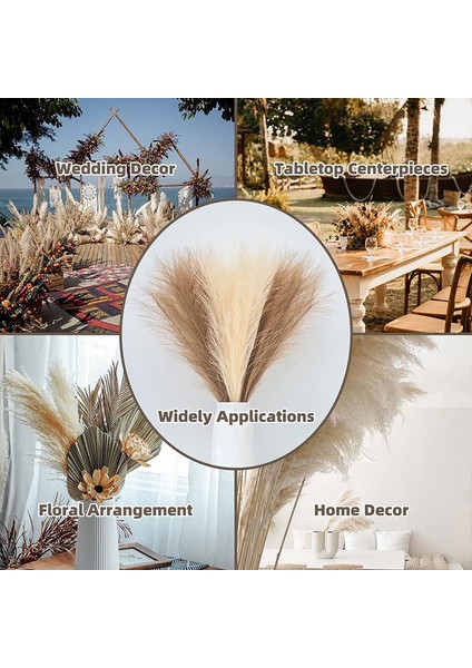 Gri 5pcs 55 cm 5/10/20PCS Kabarık Pampas Çim Boho Dekor Çiçek Sahte Bitki Kamış Simüle Düğün Parti Ev Dekorasyon Yapay Çiçekler (Yurt Dışından)