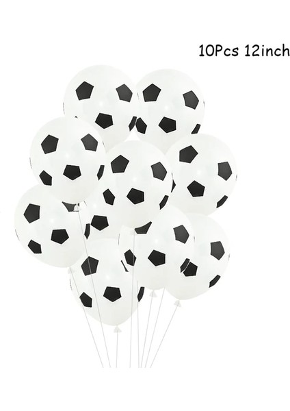 10 Adet 12 Inç Balon Futbol Tema Doğum Günü Partisi Sofra Setleri Tabaklar Peçete Bardak Saman Çocuklar Iyilik Erkek Doğum Günü Partisi Süslemeleri (Yurt Dışından)