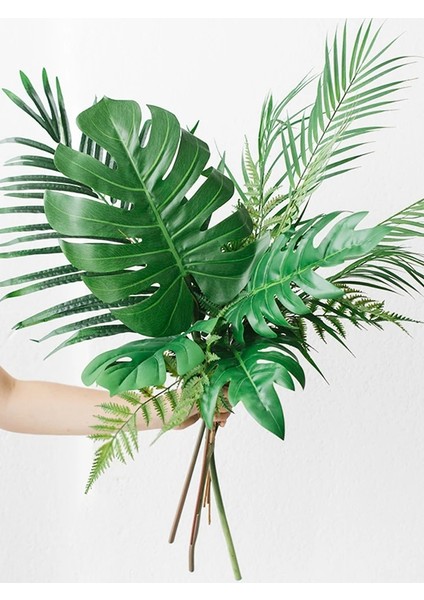 5 Adet 5 Adet Yapay Monstera Yapay Bitkiler Kaplumbağa Yaprakları Tropikal Palmiye Yaprakları Yaz Orman Teması Ev Hawaii Düğün Dekor Için (Yurt Dışından)