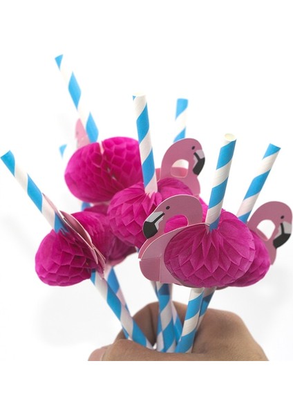 Mavi 10 Adet 10/20 Adet 3D Flamingo Pipet Orman Kağıt Saman Yaz Havuz Partisi Malzemeleri Düğün Dekor Yetişkin Pembe Mavi Flamingo Pipet (Yurt Dışından)