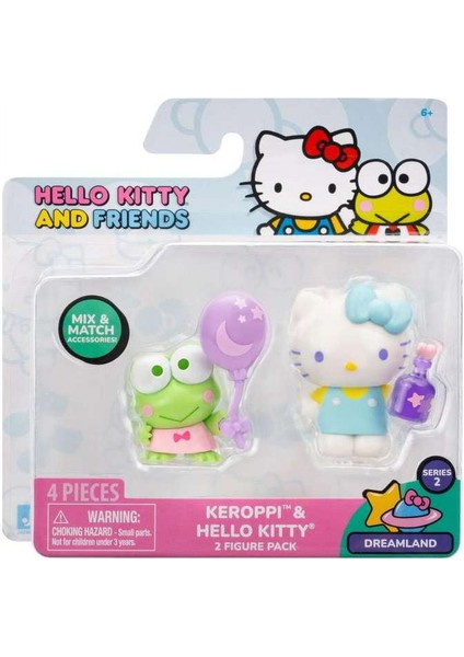 Hello Kitty ve Arkadaşları Dreamland 2'li Mini Figür Setleri Keroppi ve Hello Kitty