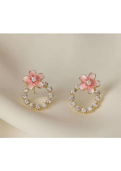 Floral Elegance İncili Çiçekli Küpe modelleri