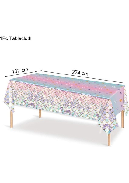 1 Adet Masa Örtüsü Denizkızı Tema Parti Tek Kullanımlık Sofra Kağıt Tabaklar Bardak Masa Örtüsü Masa Örtüsü Çocuklar Denizkızı Doğum Günü Partisi Dekorasyon Malzemeleri (Yurt Dışından)