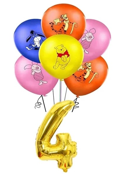 BALON-13PCS Disney Winnie The Pooh Doğum Günü Partisi Malzemeleri Kağıt Bardak Tabaklar Masa Örtüsü Hediye Keseleri Bebek Duş Kız Parti Folyo Balonlar Dekor (Yurt Dışından)