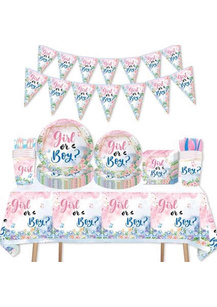 Caketopper 1 Adet Cinsiyet Ortaya Parti Süslemeleri Tek Kullanımlık Sofra Bebek Duş Kağıt Tabak Bardak Peçete Masa Örtüsü Erkek Veya Kız Parti Malzemeleri (Yurt Dışından) modelleri