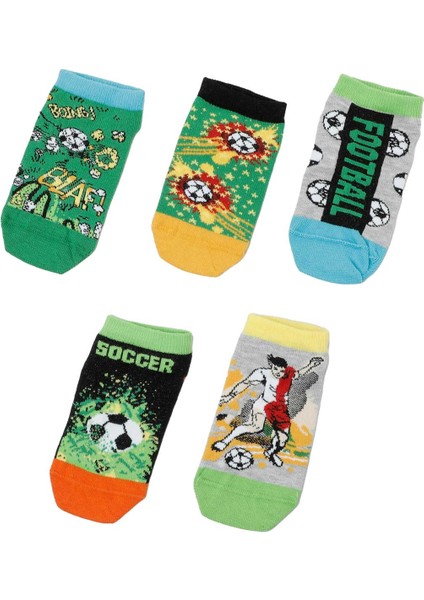 Futbol 5 Lı Ptk-B 4pr Grı Multı Erkek Çocuk 5'li Patik Çorap