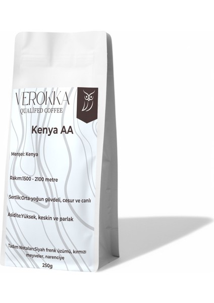 Kenya Aa Filtre Kahve – Yüksek Rakım, Yoğun Gövde, Meyvemsi Aroma – 250G