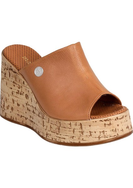 D25YT-1475 Kadın Deri Topuklu Terlik