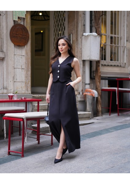Kadın Yelekli Maxi Etekli Takım modelleri
