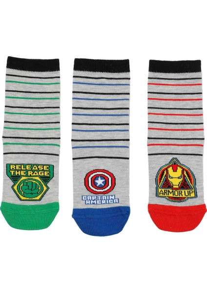 3 Lu Skt-B 5fx Grı Multı Erkek Çocuk Soket Çorap