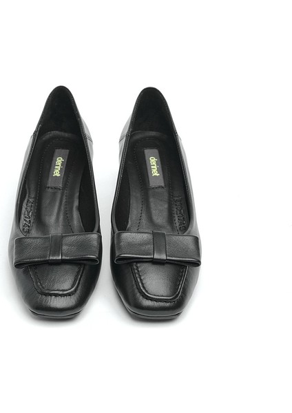 Hakiki Deri Fiyonklu Kadın Topuklu Ayakkabı modelleri