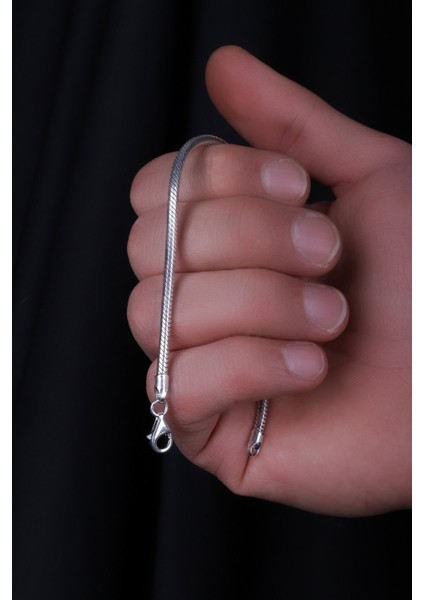 925 Ayar Gümüş 2,8 mm Yılan Zincir Model Bileklik