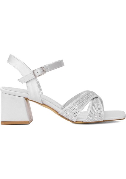 Brk2018s Kadın Tokalı Klasik Topuklu Ayakkabı Gri