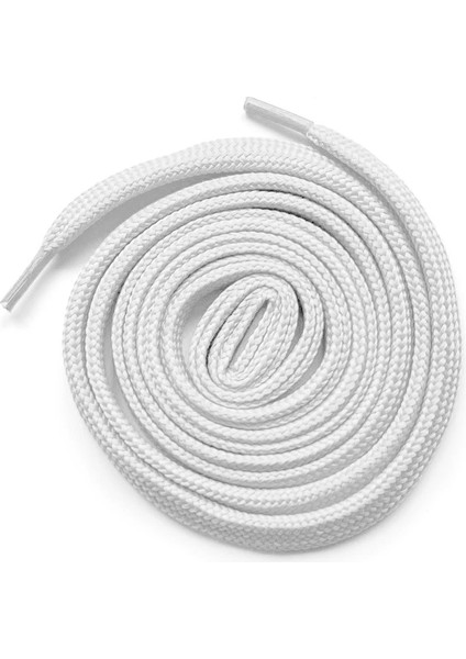 Beyaz 1 cm Kalınlığında 1 Çift Yassı Spor Ayakkabı Bağcığı