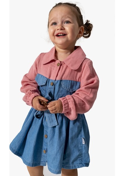 Kız 1-4 Yaş Müslin Kot Çocuk Elbise