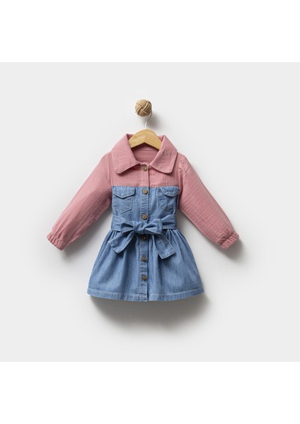 Kız 1-4 Yaş Müslin Kot Çocuk Elbise fiyatları