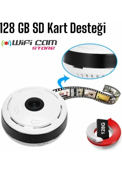 360 Görüşlü Smart Wifi Kamera Iç Mekan ve Asansör Kamerası